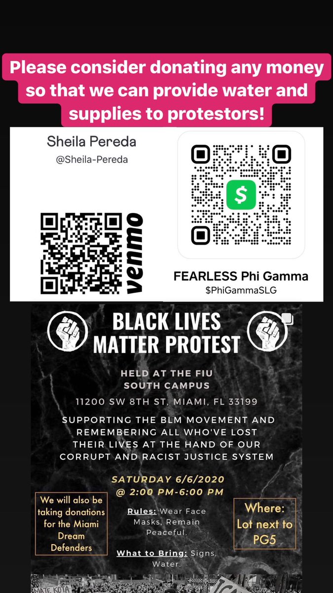 Our sxsters will be donating water and supplies to protestors who are in attendance, as well as donating any extra money we receive to the Miami Dream Defenders! Thank you for any and all support you can give us.