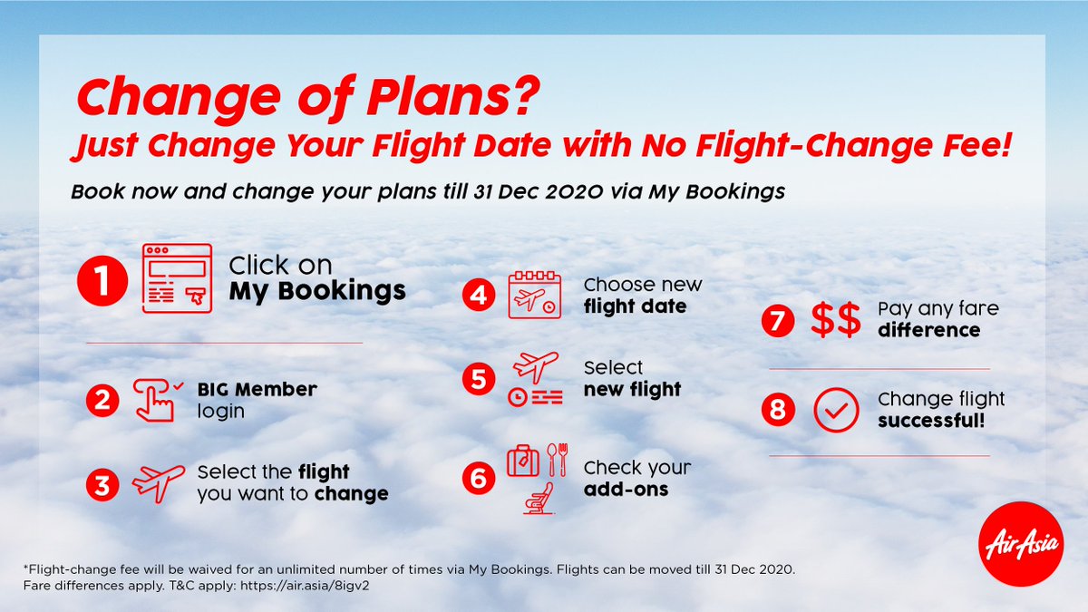 Airasia Auf Twitter Booked Your Flights But Suddenly Changed Your Mind You Can Now Change Your Flight With No Flight Change Fee Via My Bookings Until 31 Dec 2020 Follow These Easy Steps