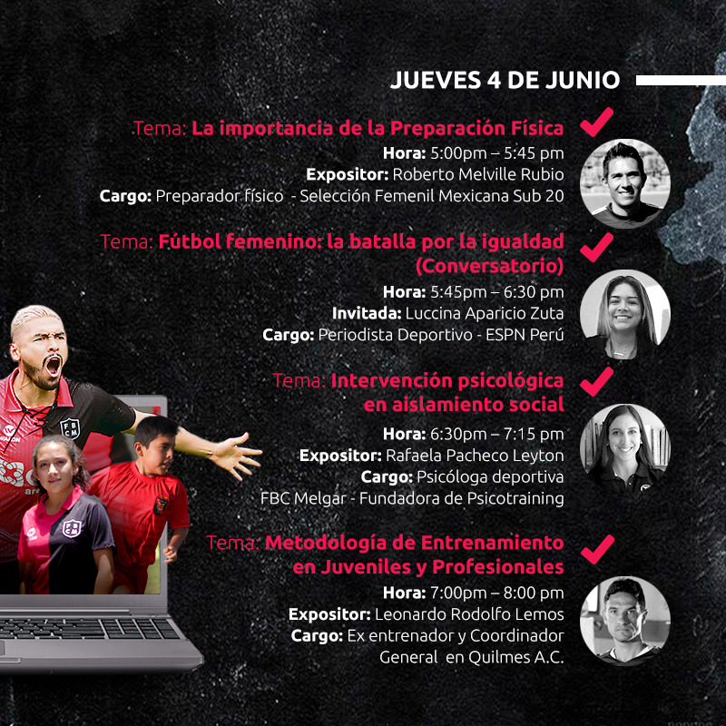 MelgarOficial's tweet photo. ¡MAÑANA TENEMOS CARTEL INTERNACIONAL🇦🇷🇲🇽🇵🇪!

🔴⚫️Nuestros ponentes hablarán sobre los desafíos que enfrentan nuestros menores en cada ámbito de su desarrollo👧🏻👦🏻⚽️🔴⚫️ #YoMeQuedoEnCasa #LaRojinegraONada

🙌 ¡Los esperamos a todos! Inscríbete GRATIS aquí: https://t.co/4UV0XQeVb6 https://t.co/KHVd2dz1GY