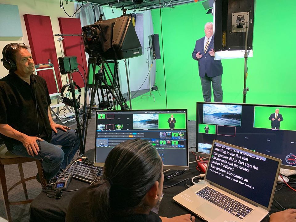 SVF_LTD's tweet image. Charles Goyette in the #spectrumstudio for an #estateplanning video using #zoom with direct camera feed for the producer. #sonyar3 #teleprompter #tricaster #videoproduction #phoenix #cameraoperator