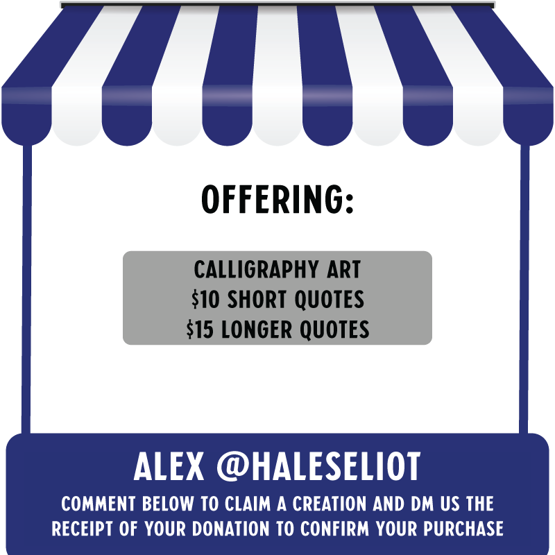 notaIonehere's tweet photo. ♡ CREATOR LISTING: @haleseliot 

• offering UNLIMITED calligraphy quotes!
• $5-10 for shorter quotes, $15 for longer quotes
• can take up to 2 weeks

comment below to claim! https://t.co/E1zQfefJiQ