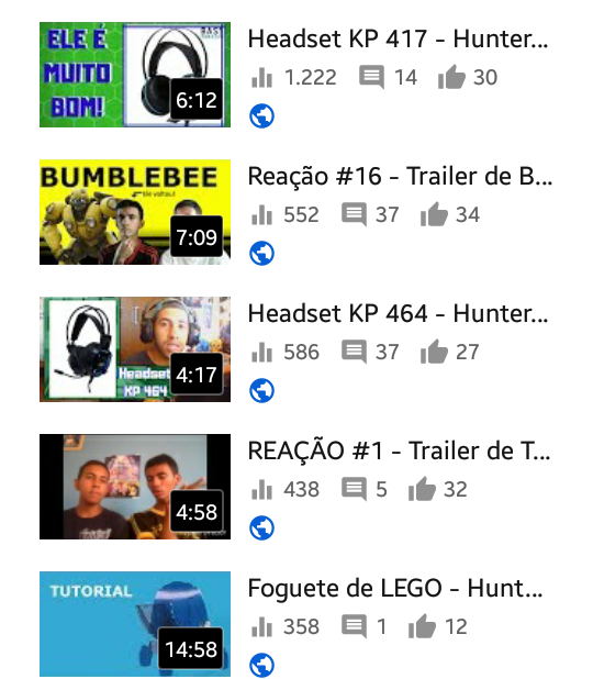 NerdCacador's tweet photo. Os vídeos mais vistos do canal, todo dia aumentando. Obrigado à todos pelo apoio. https://t.co/9V49Vk9gQW