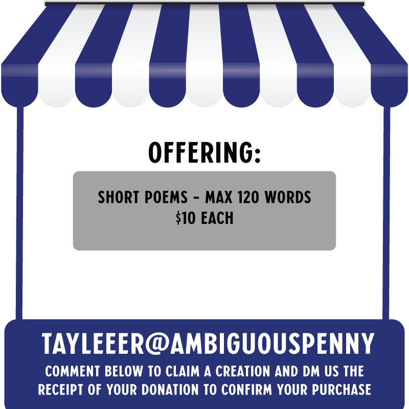 notaIonehere's tweet photo. ♡ CREATOR LISTING: @AmbiguousPenny 

• offering UNLIMITED poetry for $10+!
• can be fluffy, angsty, etc.
• finished within a day
• max 120 words per poem

comment below to claim! https://t.co/z3dIBIYb7p