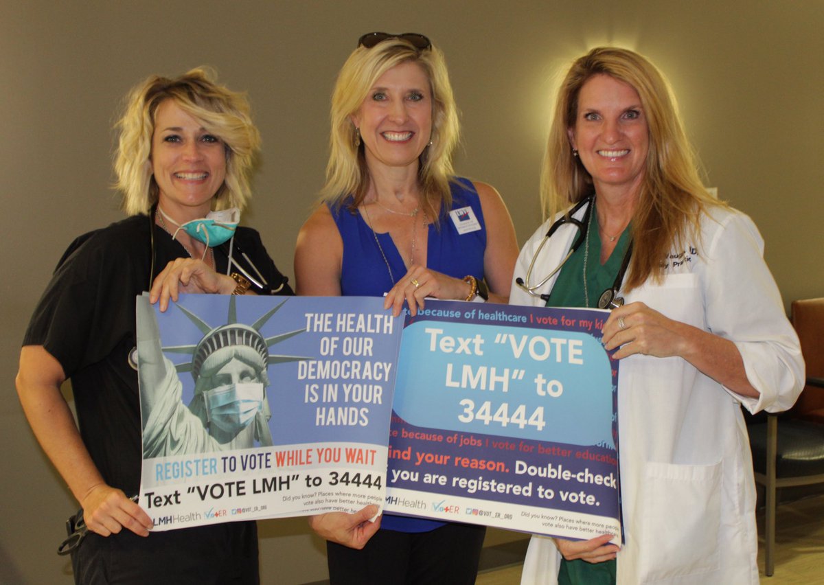 The Emergency Dept at <a href="/lmhorg/">LMH Health</a> in coordination with a growing group of EDs nationwide is now offering the opportunity to register to vote. LMH is proud to be among the first in the nation, and the first hospital in Kansas, to offer such a service. <a href="/Vot_ER_org/">Vot-ER</a> <a href="/AlisterFMartin/">Alister Martin</a> #vote