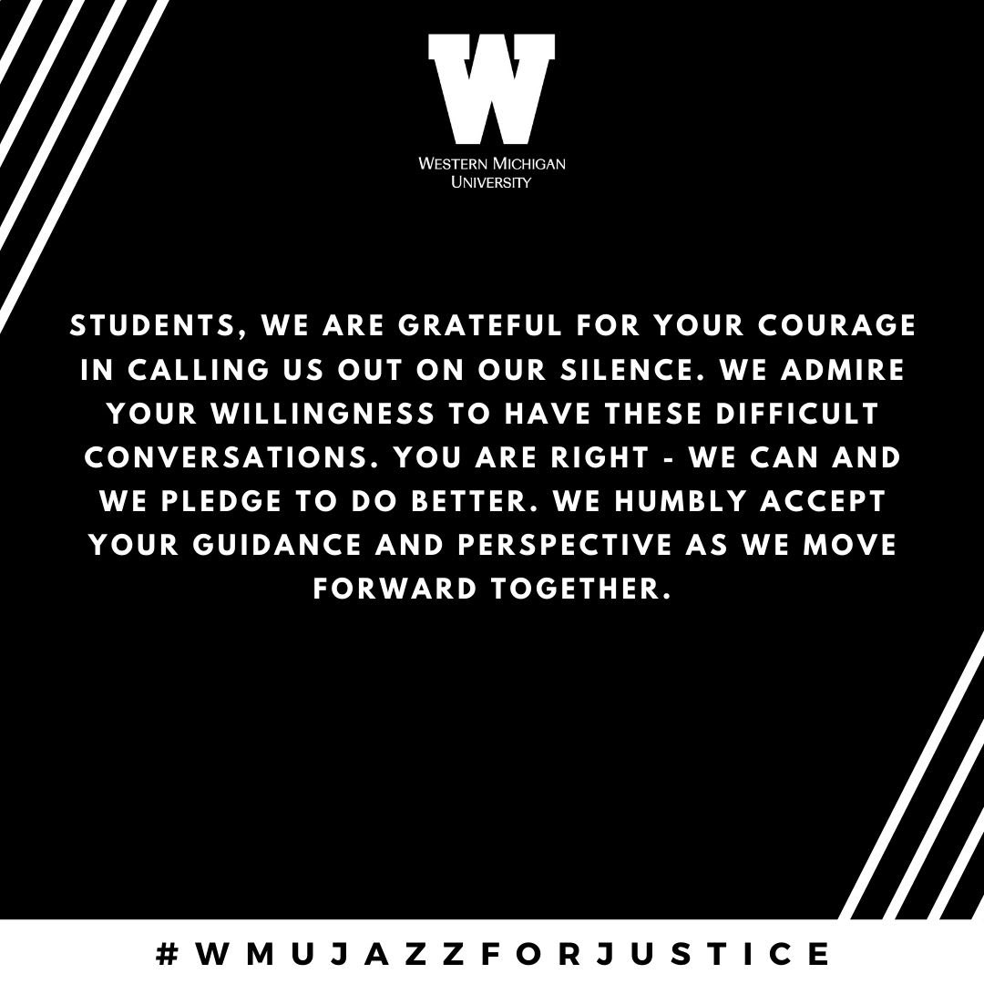 WMUJAZZSTUDIES's tweet photo. #wmujazzforjustice
#blacklivesmatter
#JusticeForGeorgeFloyd
#WeWillNotBeSilent
#blackamericanmusic
#broncosforBLM https://t.co/9NZ5RAxFe8