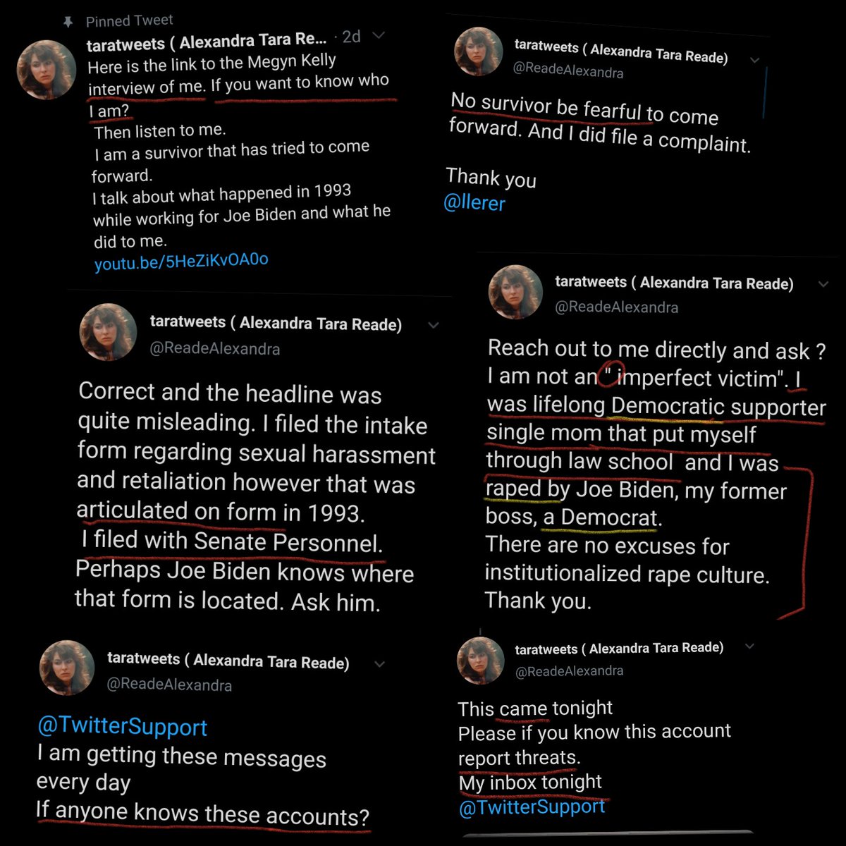 Here's an update with newer tweets from Tara's account (she hasn't tweet a whole lot since April).Who says "interview of me"??Or "this came tonight" in reference to a DM? Most people would say "received this" or "got this" or "this showed up".Still so weird!