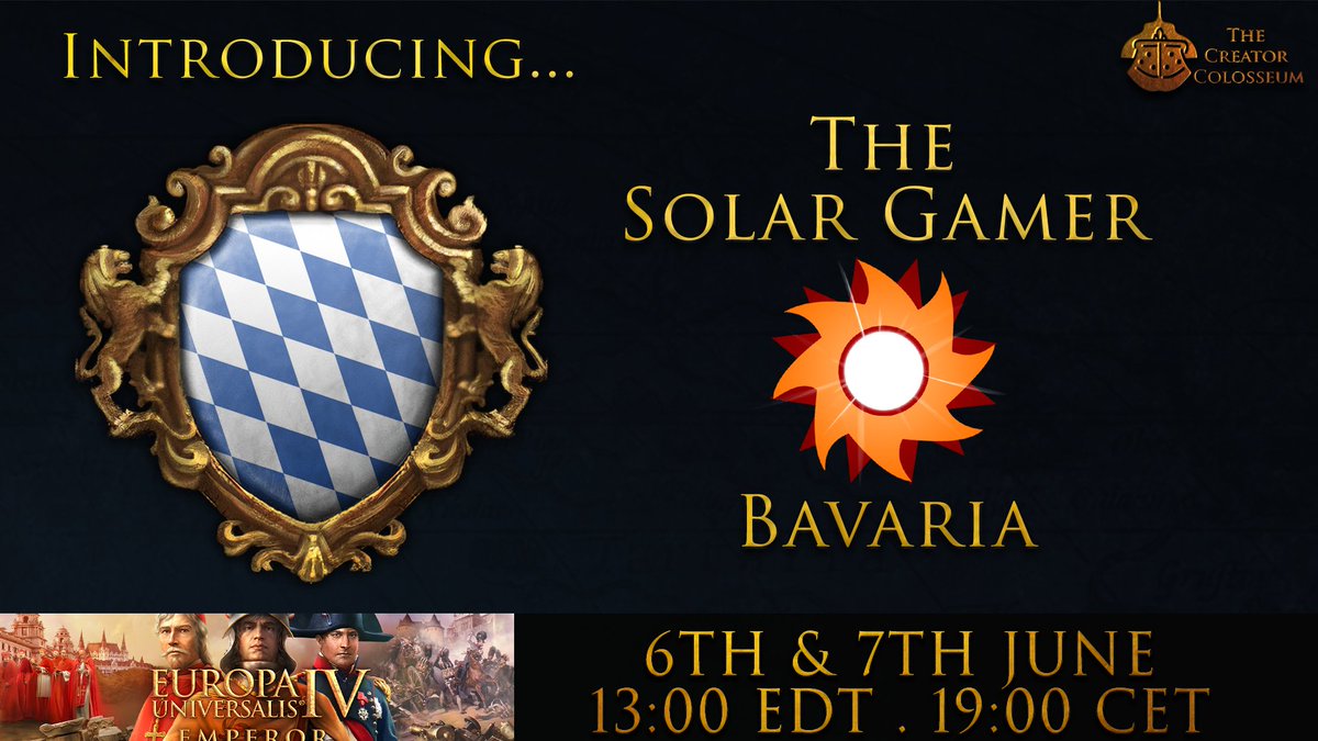 midgeman's tweet image. Next up is @TheSolarGamer playing in the Bavaria Region as one of the NEW minor states there! Can he reform before the other Empire states look to expand?