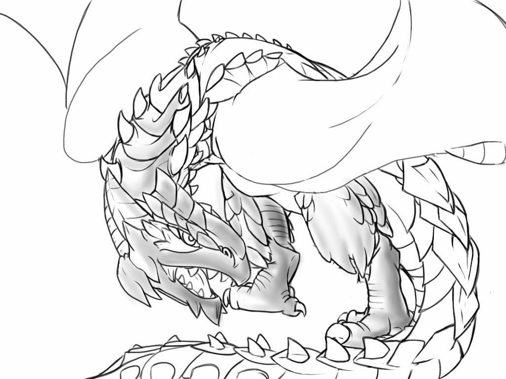Remake Rathalos Fanart after 9 Years, never give up.#rathalos #MonsterHunte...