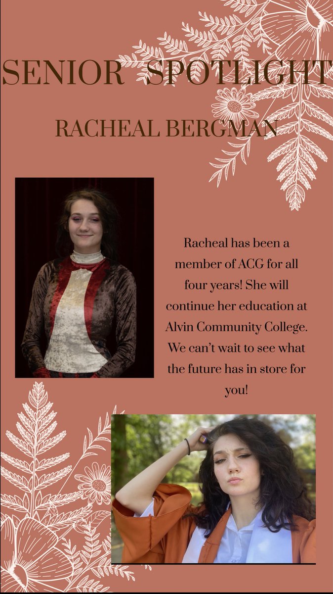 Only three seniors left! Today’s senior is Racheal Bergman! 👩🏻‍🎓❤️🏳️🎉