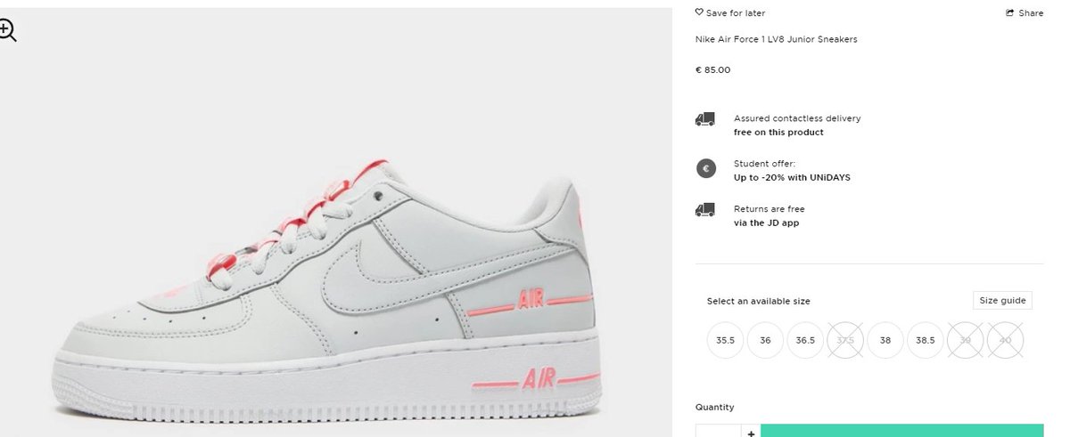 grey and pink air force 1 junior