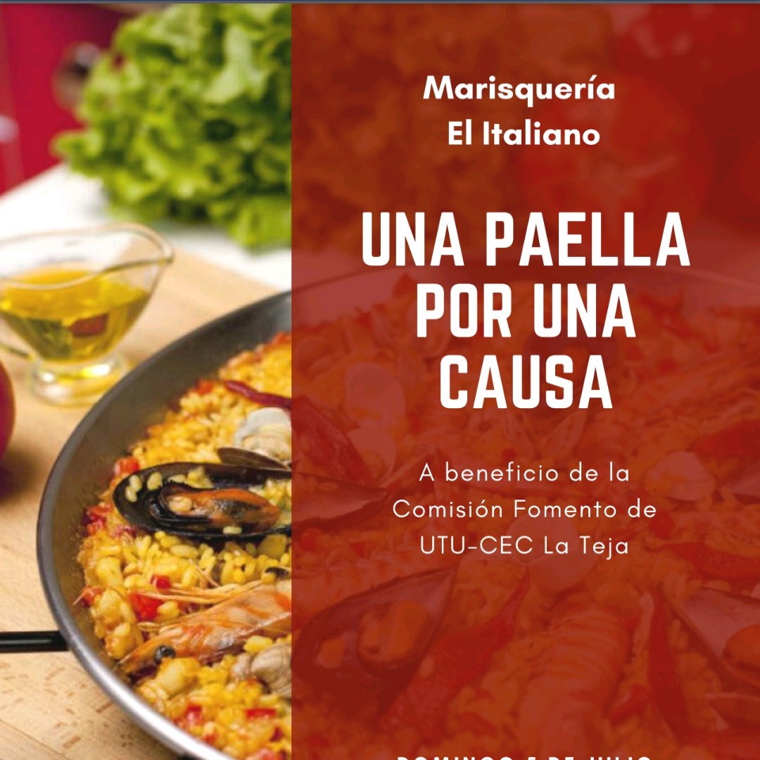 CecLaTeja's tweet photo. Domingo 5 de Julio, Gran Paella Solidaria. Marisquería El Italiano, Puertito del Buceo. $ 350. Por pedidos a domicilio agendarse al 096 614 049. Muchas gracias!! https://t.co/nBYJb7v05u