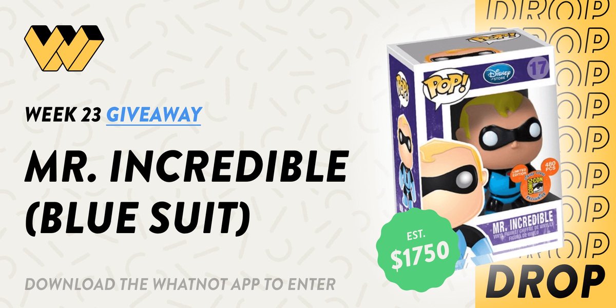 marinelife's tweet image. You can win Mr. Incredible (Blue Suit) 
 by entering the drop on the Whatnot app from @realwhatnot. Drop closes 06/04 at 6pm PT. whatnot.app.link/AppStore