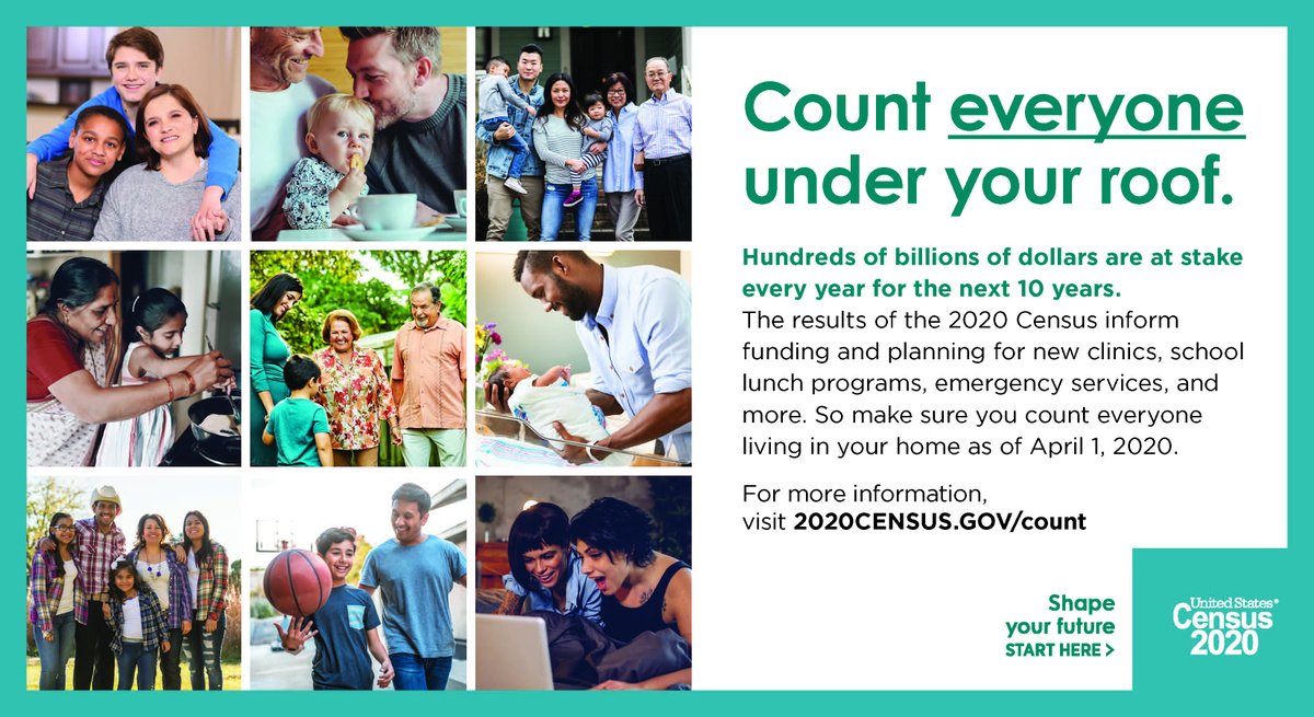 The #2020Census is your once-in-a-decade chance to shape the future of your family and community. Do your part to help planning for hospitals and health clinics, schools, roads, and so much more. 

Let's make sure #MississippiCounts! Visit my2020census.gov.