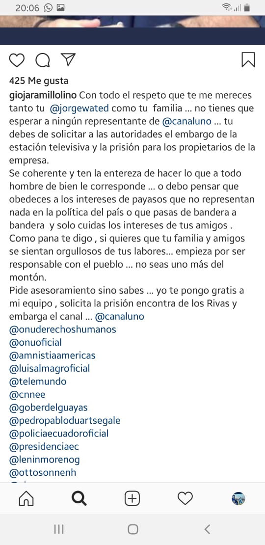 InspectorArias's tweet photo. Sólo pedimos que actúe apegado a la ley @JorgeWated ni más ni menos, no cabe más esperas, presente denuncia ante fiscalía por el delito penal cometido por directivos de @CanalUnoTv señora fiscal @DianaSalazarM2 no mire a un costado, actúe y cambie la historia de impunidad https://t.co/Ys6BW7D5SE