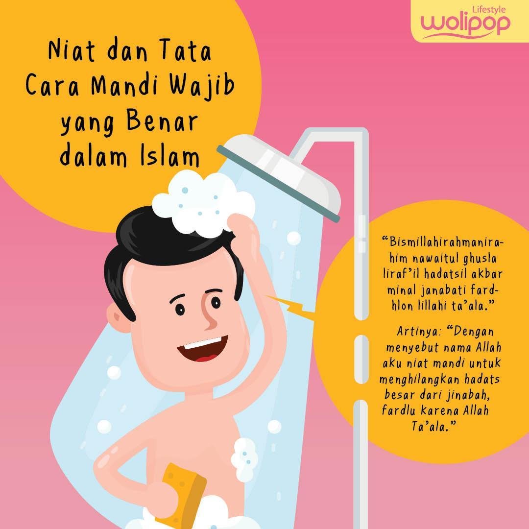 Tata Cara Mandi Wajib Tata cara mandi wajib memiliki urutan tertentu