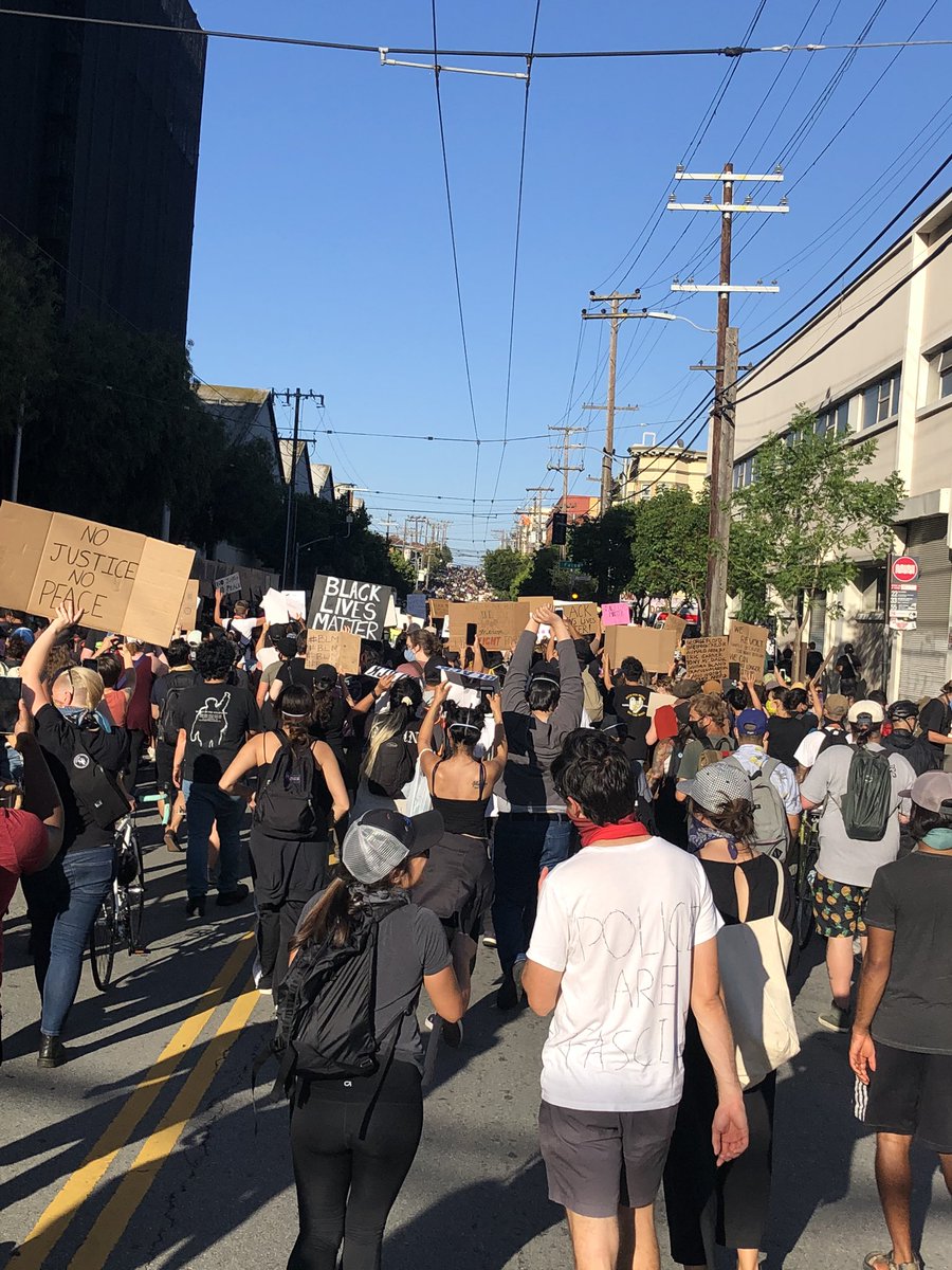 Hard to show the size here but this is the march heading east and uphill on 16th. All those specks are people.