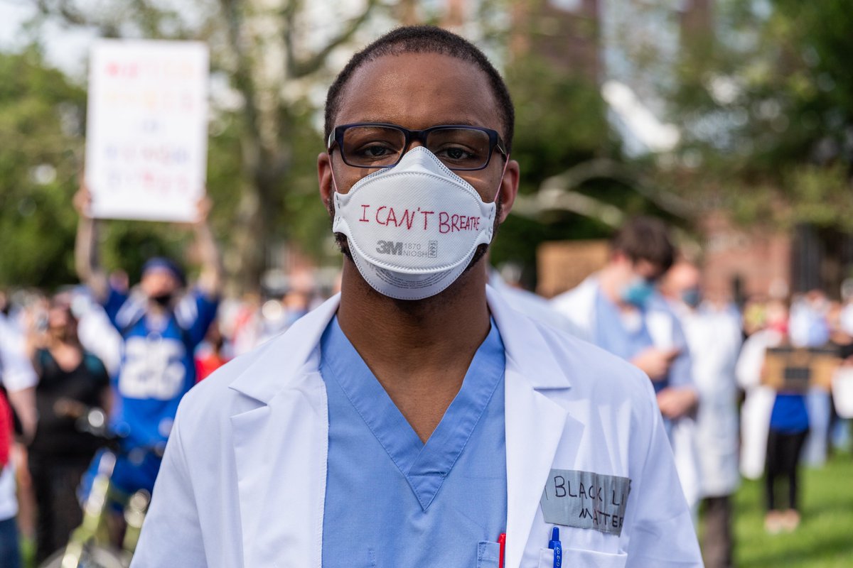 This evening, hundreds of <a href="/IUMedSchool/">IU School of Medicine</a> students, residents and faculty gathered on campus to stand as White Coats for Black Lives.