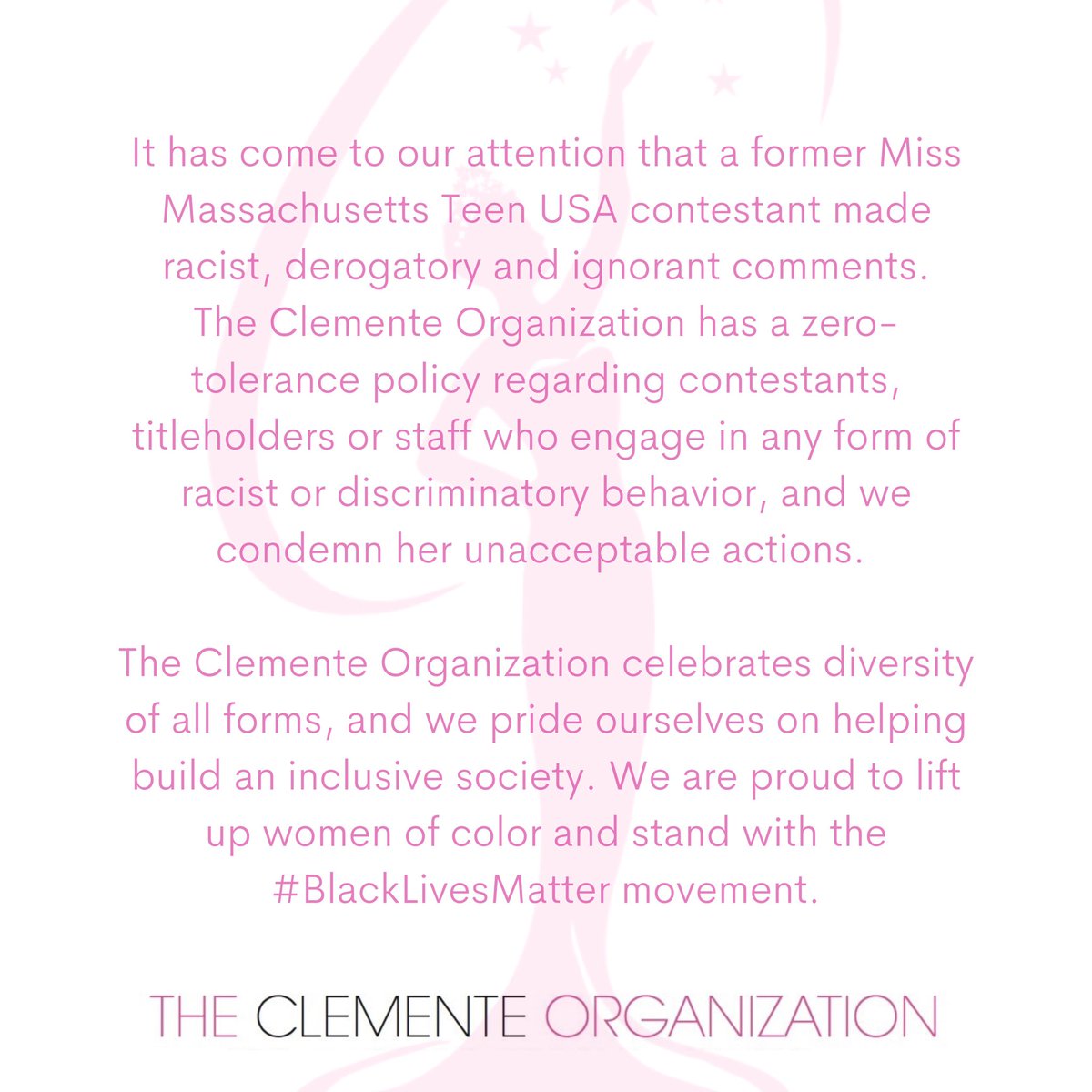 missmausa's tweet photo. I am a black woman. And a black titleholder. And I celebrate the beauty of that everyday. We do not condone racist or discriminatory behavior. It is important to speak out against injustice and prejudice, and hold each other accountable. Every single time. #BlackLivesMatter https://t.co/gZ98brwOD5