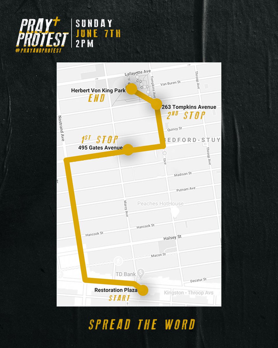ApostlesBK's tweet photo. ABK Family, join us this Sunday, June 7 at 2 PM with Epiphany Church BK and other BK churches to pray and protest through Bed-Stuy. #prayandprotest https://t.co/sGE3bzELzN