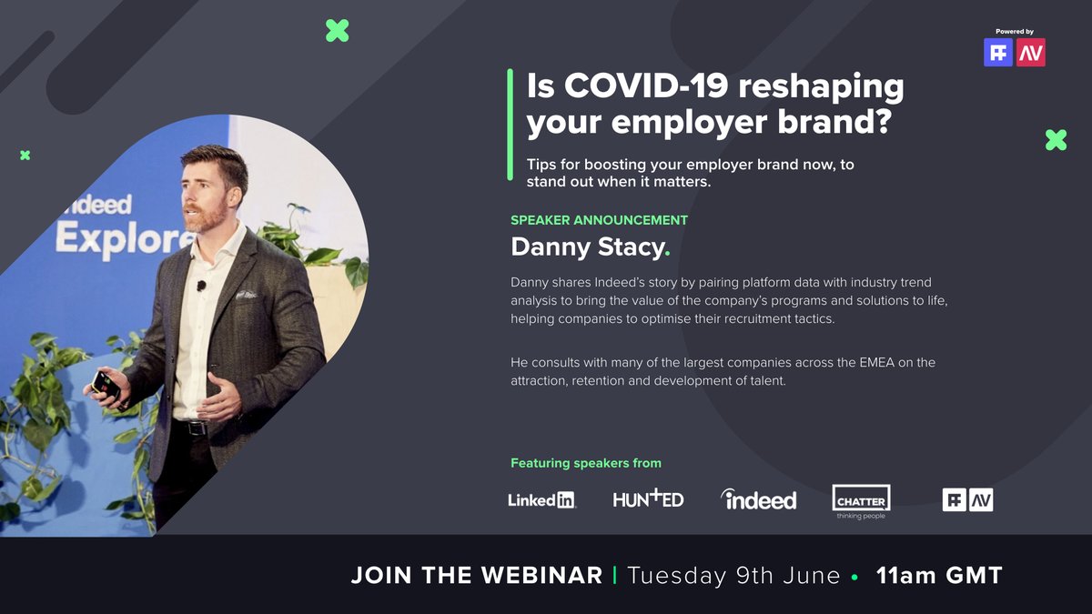 Introducing our next panelist, Danny Stacy, of Indeed!

He consults with many of the largest companies across the EMEA on the attraction, retention and development of talent.

Spots are running low! Register now:
zoom.us/webinar/regist…

#TalentAttraction #EmployerBranding