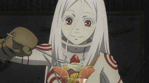 #98 Deadman Wonderland.-Best Girl: Shiro. She is crazy but her soft side is pretty damn adorable. I love her design as well.This anime has an interesting premise, a great first half but the second half is questionable and the ending is just bad. Still good enough to be here.