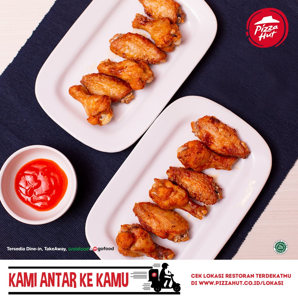 Pizza_HutID's tweet photo. Siapa yang kangen sama kelezatan #NewOrleansChickenWings khas Pizza Hut?
Pesan sekarang melalui TakeAway atau Kami Antar Ke Kamu. Klik link di bio untuk cek π restoran terdekatmu.
#PizzaHutIndonesia #PizzaHutRestoran #PHRKamiAntar #HutEasy https://t.co/KBso03VS9f