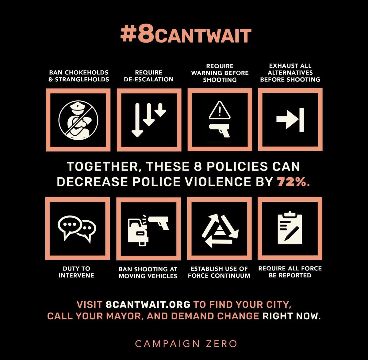 Here’s 8 Common Sense policies to reduce the use of deadly force  — This can happen a a local level #8cantwait