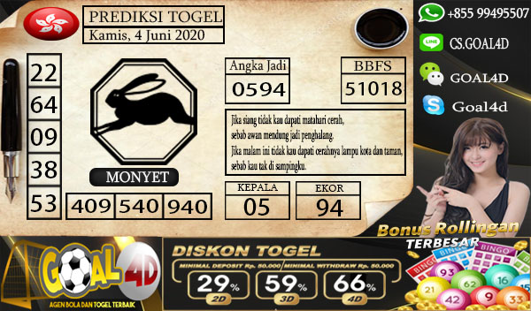 avrupadata's tweet photo. Prediksi Togel Hongkong Kamis 4 Juni 2020
.
ANGKA MAIN 4D :
*  0 5 9 4
ANGKA MAIN 3D :
* 940 – 409 – 540
ANGKA MAIN 2D :
* 64 – 53 – 38 – 22 – 09
.
https://t.co/yy2ihPgm0h
#prediksitogel #prediksitogelhongkong #prediksihongkong #prediksi #prediksitogeljitu #avrupadata #prediksihk https://t.co/sUdRYotZsc