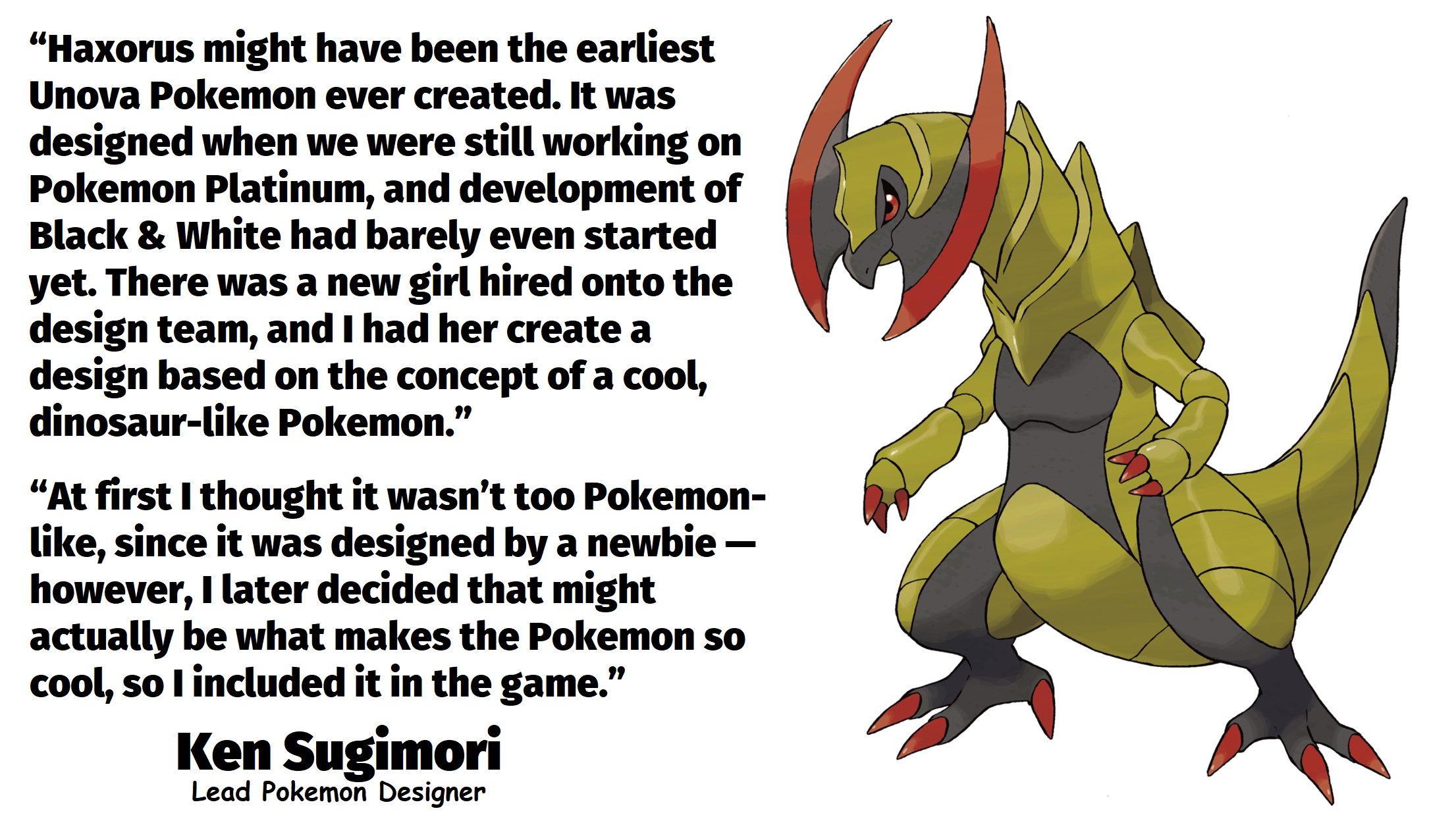 Dr. Lava on X: According to lead Pokemon designer Ken Sugimori, the  evolutions of Gen 5's Starters were designed to represent the cultures of  Japan, the West, and China. If you want