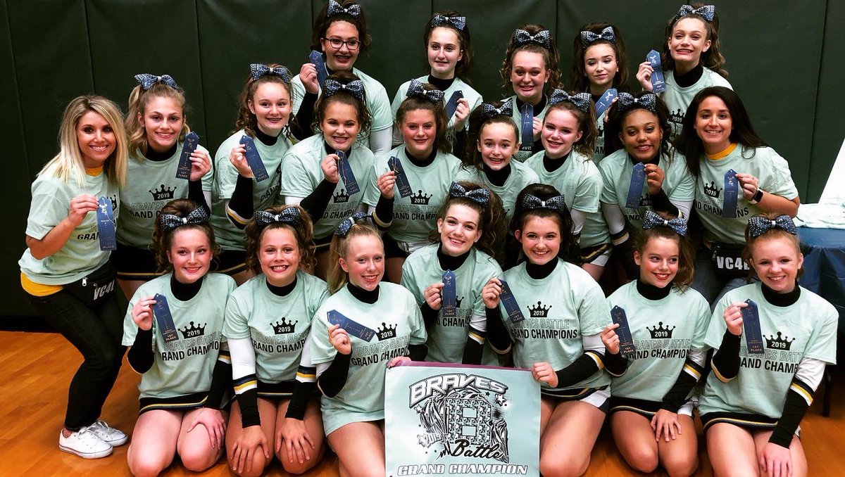 VCSCheer_VVC's tweet photo. Today’s #WCW goes out VJVC! Coach Dayna &amp; Coach Alyssa’s favorite team memories from this year include Tik Toks at camp, a few Grand Champ titles, crowns and T-shirts of course... would you have guessed anything different? #WomanCrushWednesday #VJVC #VC4L https://t.co/PnGK0uADsb