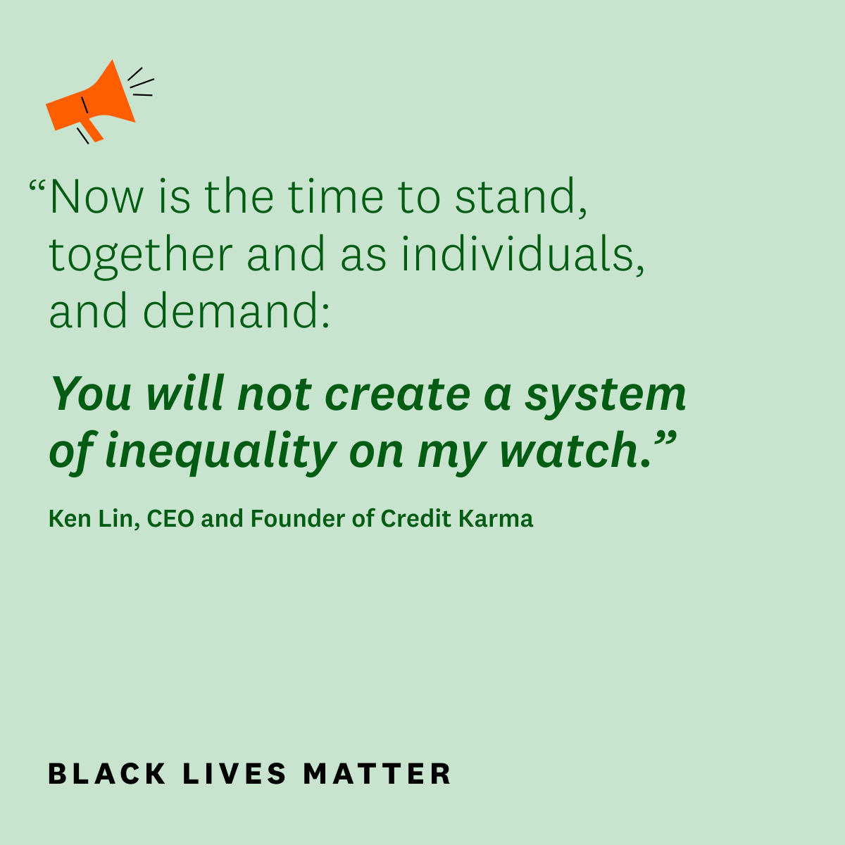 “We will not standby and watch our friends, colleagues, brothers and sisters, neighbors and fellow citizens be abused, killed and forgotten.“ Read Ken’s complete statement here: blog.creditkarma.com/apathy-is-dang…