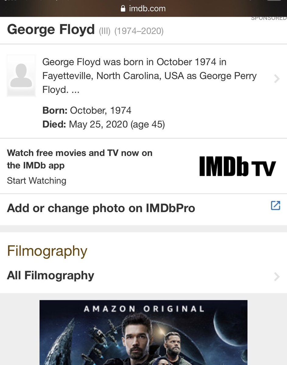 It’s been asked for me to show George Floyd & Derek Chuavins actor profiles. Their profile pic’s have now been removed, but here are the Screen Shots.