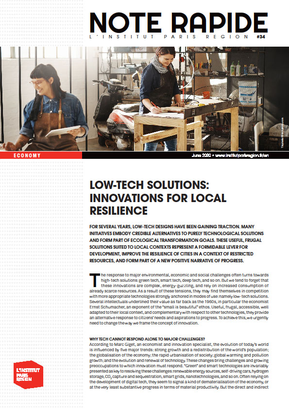 A new publication from Cristina Lopez and Odile Soulard. 
Low-tech solutions: innovations for local resilience en.institutparisregion.fr/resources/publ…
<a href="/LopezIAU/">Cristina_IAU</a> @Lincrevable_ <a href="/CompanyFounder/">Paul Morin</a> <a href="/K_Ryole/">K-Ryole - Véhicules électriques intelligents</a> <a href="/micromobilityFR/">Trottinette MICRO</a> <a href="/Raspberry_Pi/">Raspberry Pi</a> <a href="/assoFDN/">FDN</a> 
#LowTechSolutions
