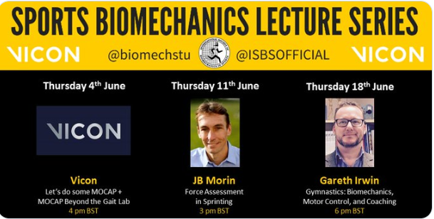 Don't miss today's session by <a href="/vicon/">Vicon</a> at 4PM BST in #sportsBiomLS "Let's do some MOCAP + MOCAP beyond the Gait Lab" 

Watch it here: youtube.com/watch?v=hM7xEo…
@ISBSOFFICAL <a href="/biomechstu/">Stuart McErlain-Naylor</a>