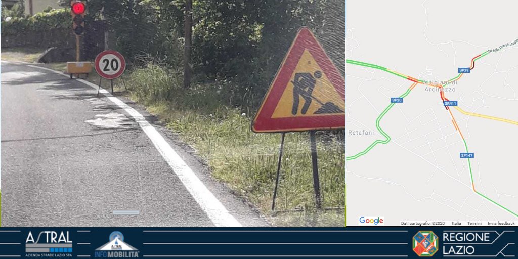 astralmobilita's tweet photo. 🔴🚘🚧 #SP28 #Trevi #Filettino 

lavori in corso a cura di #AstraSpa dal km 0+200 al km 0+500, altezza #AltipianidiArcinazzo; attivo senso unico alternato.

ATTENZIONE ALLA SEGNALETICA!

@Emergenza24 @ferpress @Ciociaria24 @CiociariaO @quotidianolazio 
#viabiliLAZ https://t.co/cdK0jXzHqM