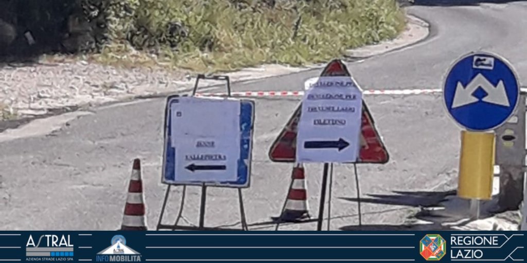 astralmobilita's tweet photo. ❌🚧 #SP28 #Trevi #Filettino 

strada chiusa al traffico tra il km 4+700 ed il Km 7+650, per #lavori a cura di #AstralSpa; attive deviazioni sul posto

@Emergenza24 @ferpress @Ciociaria24 @CiociariaO @quotidianolazio 
#viabiliLAZ https://t.co/45Sj0WjpfG