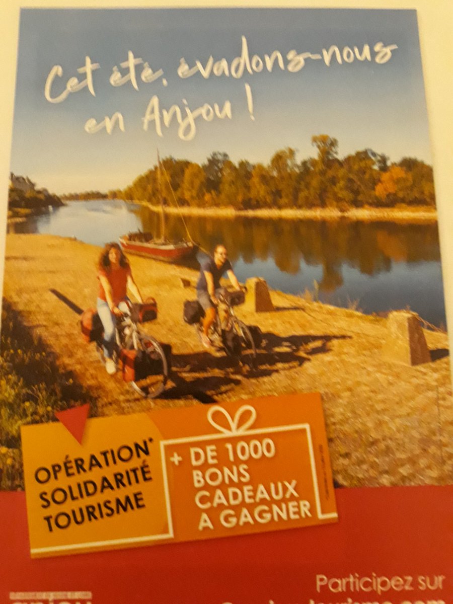 veromaillet's tweet photo. Cet 🌞 consommons local et évadons-nous en Anjou🌿🍷⛺🚣‍♀️
🚨Opération #solidaritétourisme
 Des mesures sont prises par le conseil départemental pour soutenir la filière #tourisme
#jaimeLAnjou
#officesDeTourisme
Un partenariat fondamental car le tourisme est un levier économique. https://t.co/felqinPAk2