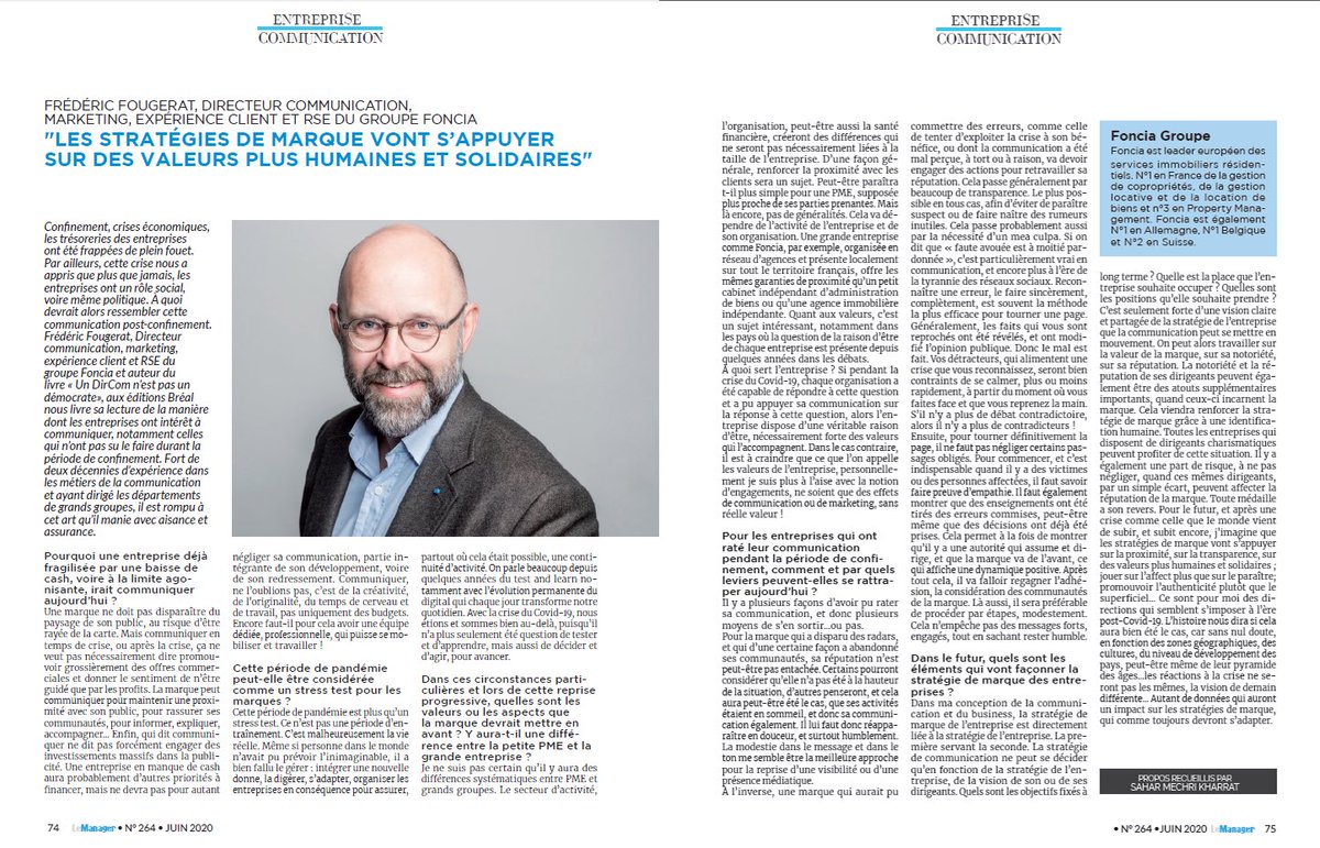 La stratégie de #communication de l’entreprise est directement liée à la stratégie de l’entreprise. La première servant la seconde. Via #LeManager 🇹🇳 (Juin 2020) #ComDeCrise