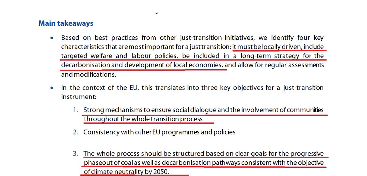 Nowe badanie thinktanku EP potwierdza: 
aby #FunduszSprawiedliwejTransformacji naprawdę pomógł, potrzeba:
🙋🏽‍♀️mocnych mechanizmów dialogu z lokalną społecznością
⚒️jasnego harmonogramu odchodz. od węgla zgodnie z netzero2050
👩🏽‍⚕️skupienia wsparcia na rynku pracy i usługach społ.