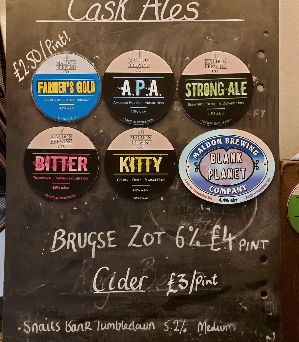 Here is the #beerboard for this Friday and Saturday (12 -4) at Farmers Yard, Maldon. Very sorry to all, but there is no Puck's for the time being! The Kitty is great though and the last ever cask of Blank Planet is on top form... Send preorders to farmers.yard@maldonbrewing.co.uk