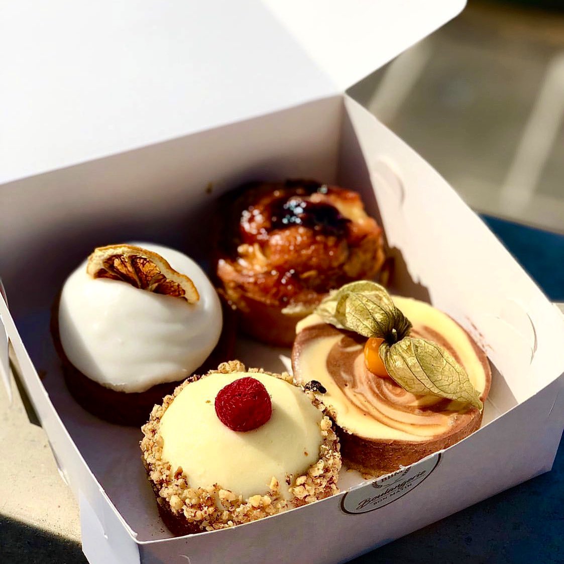 Don’t they look delicious? Four of our classics in a box, what a way to start your day. Thanks to @mariamccann88 for the picture, hope you had a great birthday! #FinsburyPark #Hampstead #HampsteadHeath