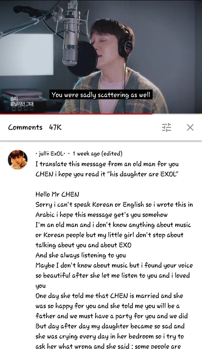Chiki Ia Eunhyuk Musical Director On Twitter An Old Man Comment On Chen Youtube He Said All The Right Things We Love You Kim Jongdae Weareoneexo