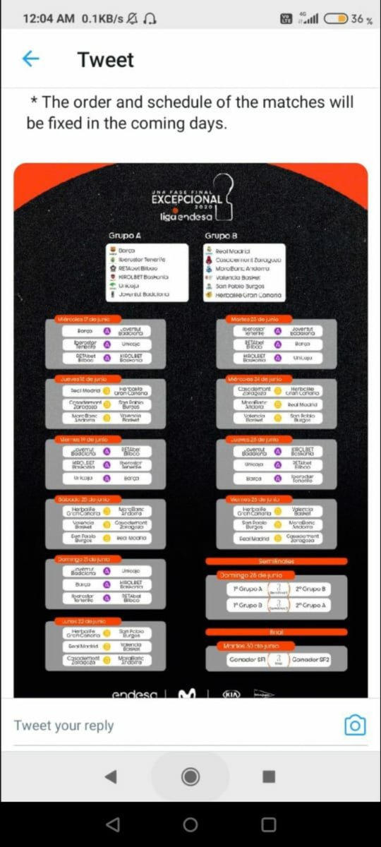 AkshatJainX's tweet photo. @Dream11 @the_fancode 
Guys Chinese Basketball League CBA resuming from 20th of June
And Liga ACB Basketball League resuming from 17th of June.

Please add these leagues in Dream 11. 
These leagues are one of the best basketball leagues around the world. https://t.co/qQz9f6Krhc