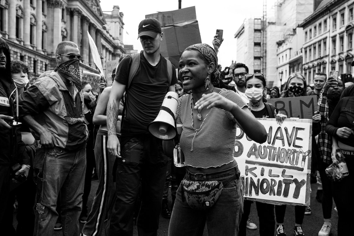 More from yesterday’s  #BlackLivesMatter   protest in Westminster. Parliament Square was peaceful for most of the afternoon with the police calmly watching on. Social distancing, however, was almost impossible. https://www.instagram.com/sebastianepayne&nbsp;