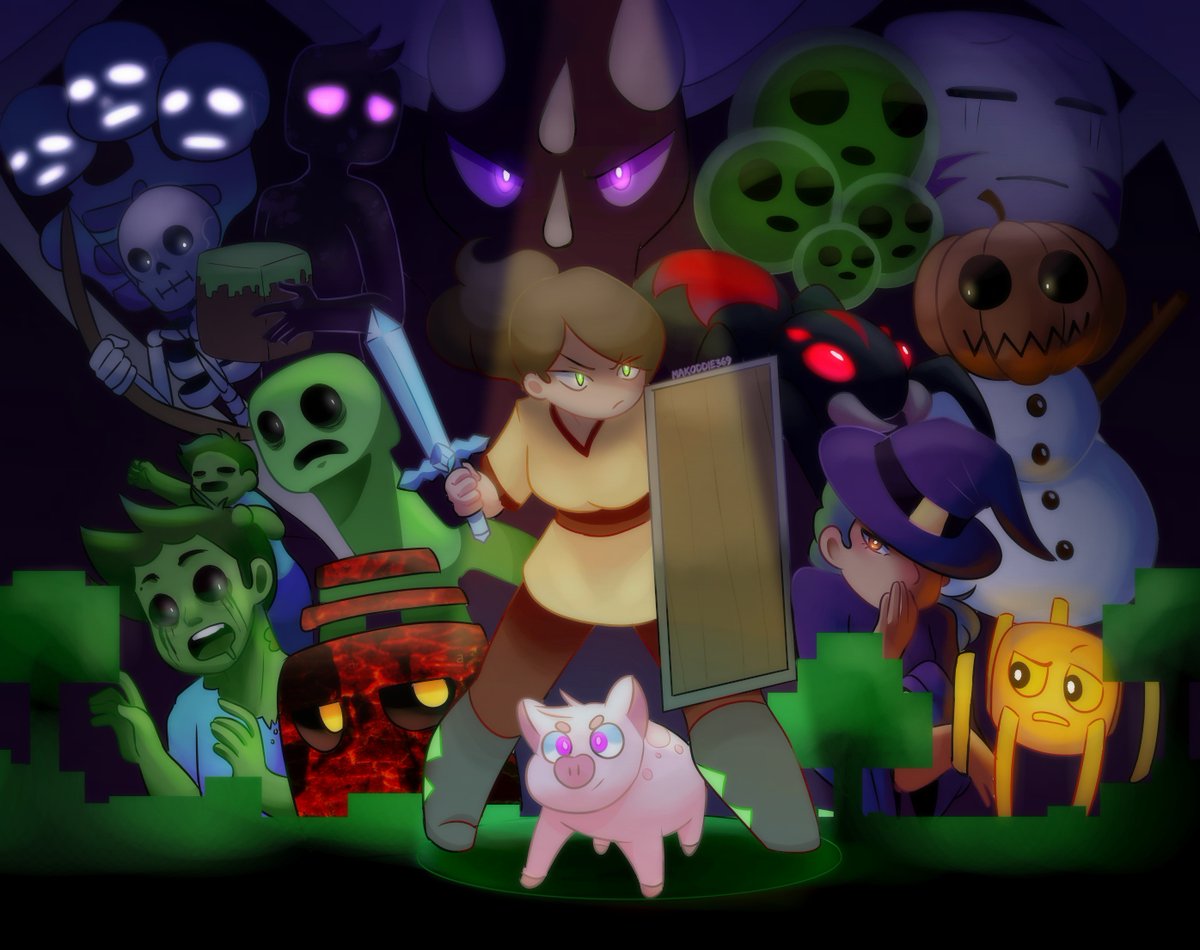 Makoddie369's tweet image. terminé por fin el dibujo en cel! no es mucho, pero al menos es un aporte y una entrada al concurso ^^#RETOMINECRAFT #minecraft #minecraftfanart