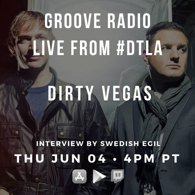 SwedishEgil's tweet photo. OK #Groovers, I’ll be interviewing @WeAreDirtyVegas #Thursday at 4pm PT on #GrooveLIVE 🎧😁🦅
https://t.co/oN33cnS91G https://t.co/8EMvdxnANJ