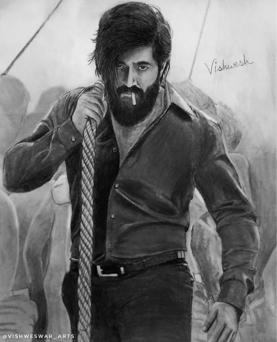 Download Caption Artistic Impression of Rocking Star Yash Wallpaper   Wallpaperscom