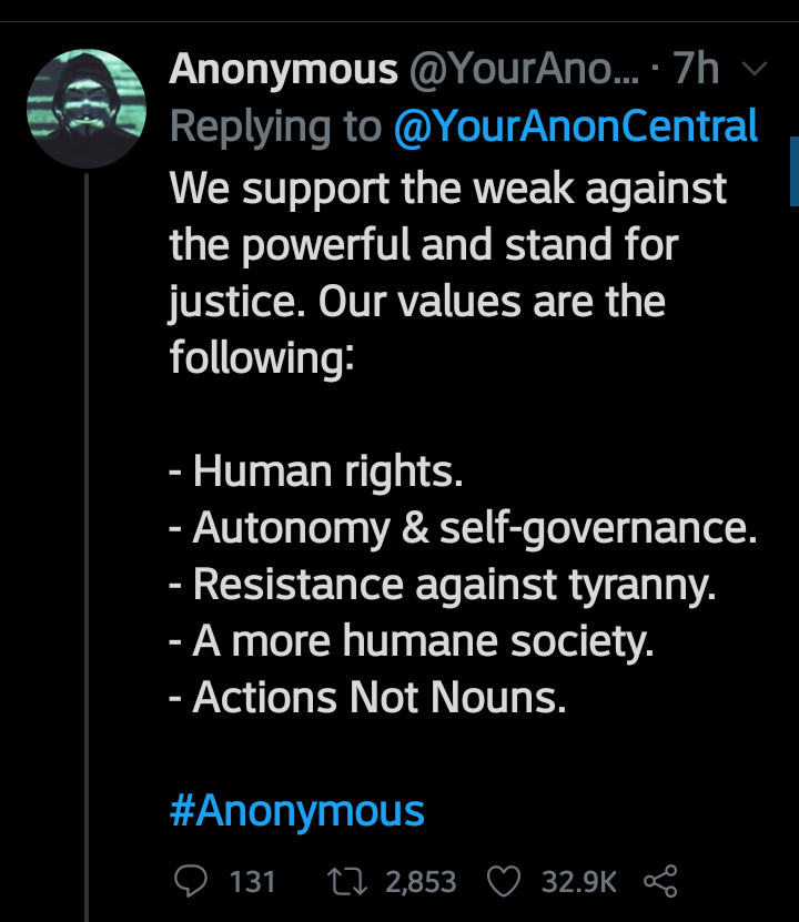 Jay11252's tweet photo. @BarrhavenGuy @GeneticEmo @YourAnonCentral Since when do you need training to support the weak against the powerful and standing for justice? https://t.co/czMuD3vCh3