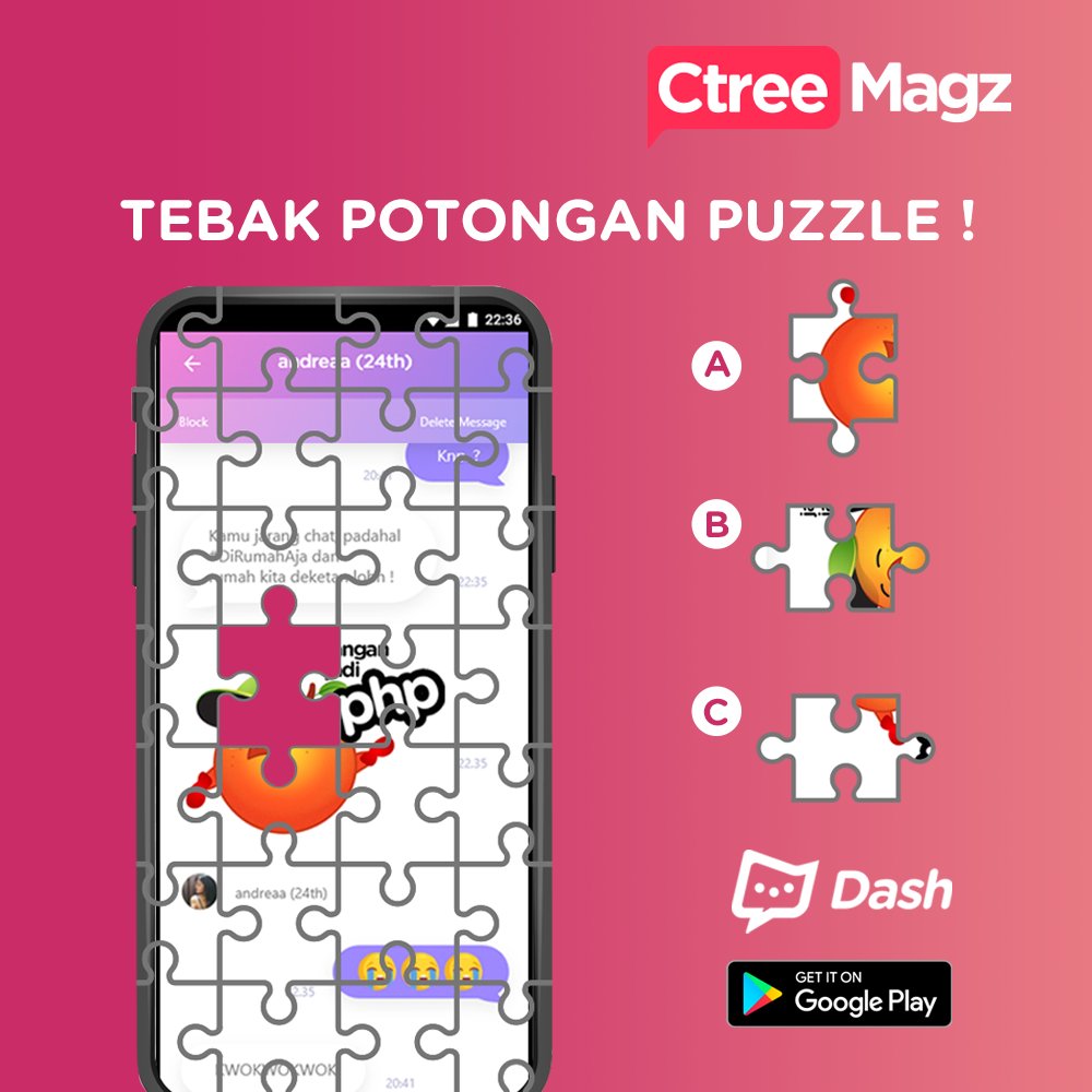 ctreemagz's tweet photo. Bantuin mimin bentar dong, biar bisa chattingan juga kaya kamu. Yuk, install Dash di Play Store sekarang ya! Ditungguin lho. 😂

#CtreeMagz #OneStopInformation #DashdiCashtree #DashStandAlone #DashStandAloneApp #Dash #AnonymousChat #temanDash #chatting https://t.co/NFsv4Xct4P