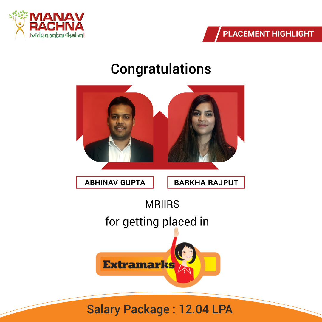 manav_rachna's tweet photo. #CampusPlacement #HappyStudents #PlacementHighlight

Congratulations Abhinav and Barkha for getting placed in Extramarks 

Manav Rachna wishes you good luck in all future endeavors https://t.co/VIgrgFCBNB